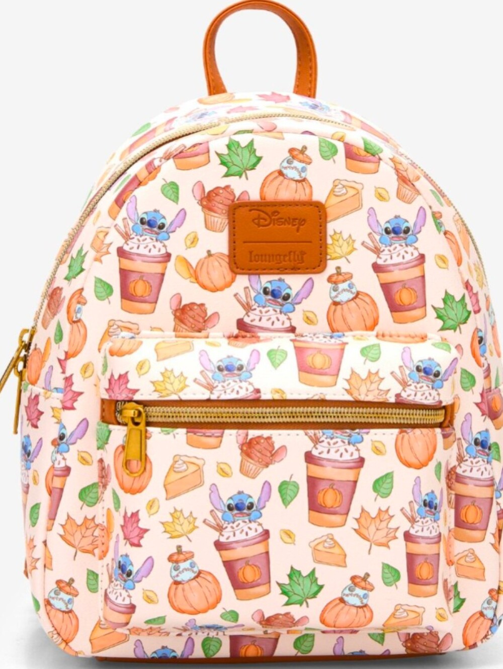 Loungefly Disney Stitch Pumpkin Spice Latte Mini Backpack Purse NEW With Tags!